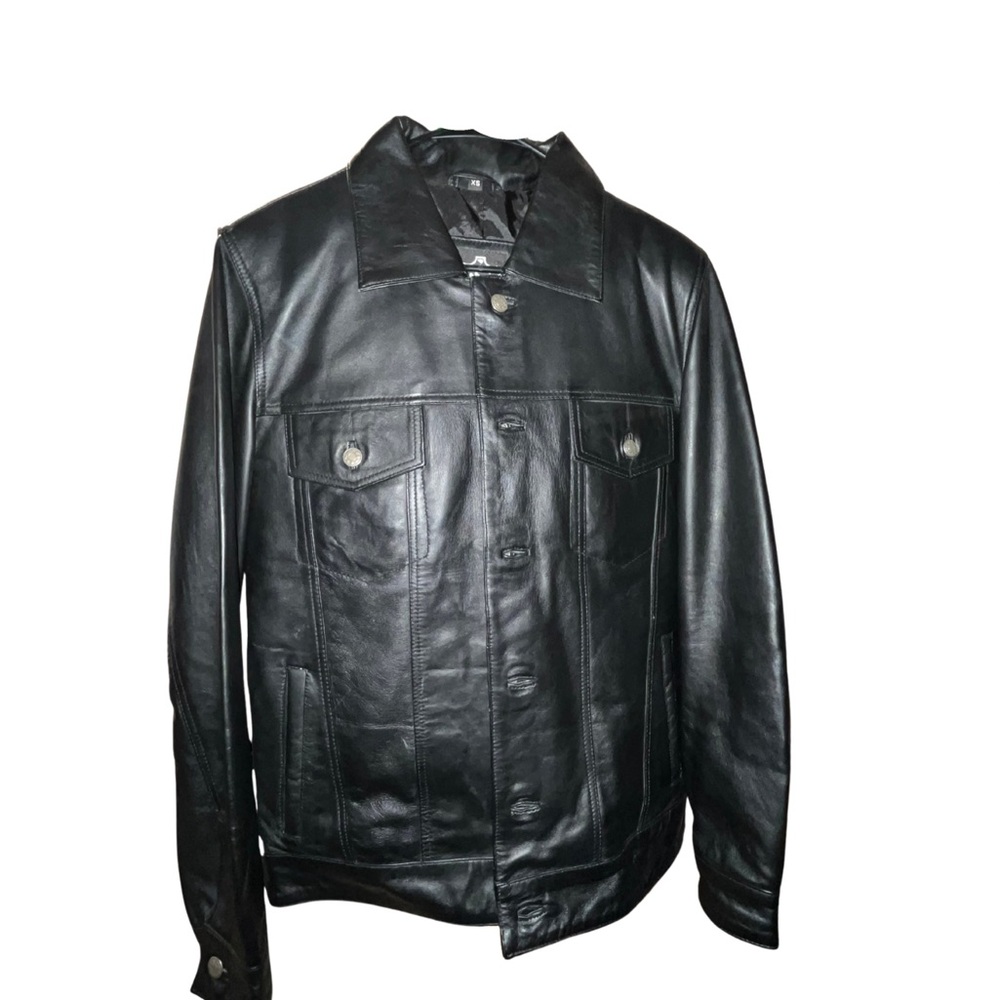 Classic Black Leather Shirt Jacket